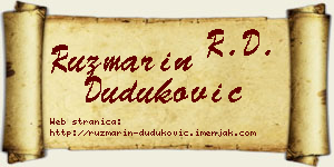 Ruzmarin Duduković vizit kartica